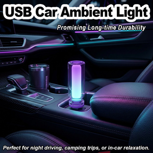 Luces Nocturnas USB, Lámpara Portátil, Mini LED de Vidrio, Iluminación Ambiental para Interiores de Auto, Dormitorio, Decoración Artística - Product Image 5