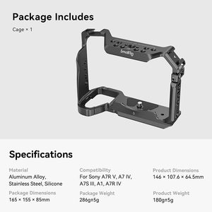 Smallrig ชุดเคสกล้องแบบเต็มตัวสำหรับ Sony Alpha7rV / Alpha7 IV / <span class=keywords><strong>A7rIV</strong></span> / Alpha7SIII / Alpha 1 -3667b - Product Image 5