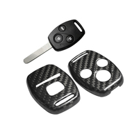 Étui de clé de voiture en fibre de carbone Racing Fashion pour clés Honda à 3 trous, accessoires intérieurs de voiture, housse de clé de voiture