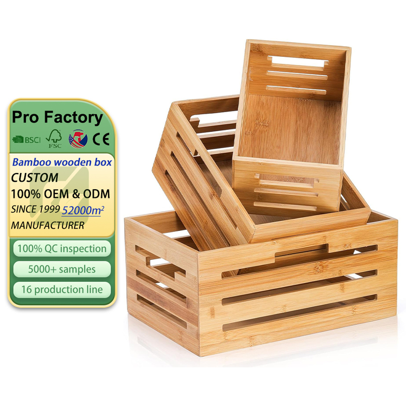 Bamboo Crates with Handles 14 6
