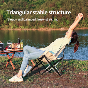 كرسي قمر محمول قابل للطي للاستخدام الخارجي مقاوم للطقس للحدائق والمتنزهات مريح للصيد والنزهات والتنزه والسفر - Product Image 3