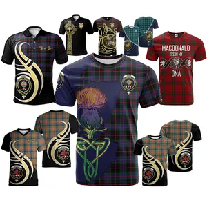 Fraser Lovat Tartan gömlek aile Crest Cel kurt Mens ile İskoçya Clan Crest Tartan gömlek Scottish ght Clan Tartan T-Shirt