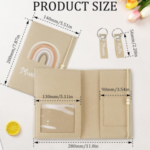 <span class=keywords><strong>Portadocumentos</strong></span> de tendencia de <span class=keywords><strong>bebé</strong></span> alemán Beige Mutterpass organizador fieltro madre personalizar pasaporte cubierta con llaveros - Product Image 3