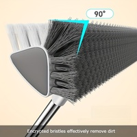 Ensemble d'outils de nettoyage de sol écologiques JOYBOS, brosse de nettoyage pour salle de bain, balai à double face, brosse longue en acier inoxydable