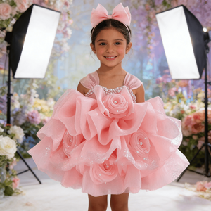 <span class=keywords><strong>Vestido</strong></span> de Fiesta 3D con Cuentas y Tul <span class=keywords><strong>para</strong></span> Niñas, <span class=keywords><strong>Vestido</strong></span> de Princesa <span class=keywords><strong>para</strong></span> Cumpleaños, Bodas y Eventos Formales - Product Image 2