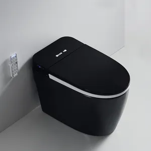 Sanitari bidet elettrico one piece smart wc wc automatico a pavimento wc intelligente in ceramica nero intelligente