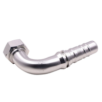 Raccord de tuyau hydraulique à filetage métrique en acier au carbone 20593, coudé à 45 degrés, haute résistance
