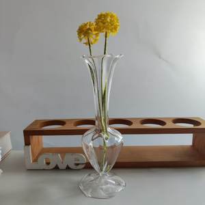 थोक हाथ में स्पष्ट ग्लास बड vase लंबी डेको शैली के न्यूनतम घर सजावट के पुष्प प्रदर्शन छोटे हाइड्रोपोनिक ग्लास वेस - Product Image 6