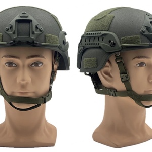 Casque tactique vert en fibre de verre avec sangle de menton réglable, casque de protection pour l'entraînement en plein air et les sports - Product Image 4