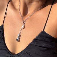 Collier Y en laiton plaqué or 14K/18K avec pendentif coquillage et perle, bijou de luxe tendance, nouvelle collection LYBURCHI