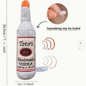 Toto's Plush <b>Wine</b> Bottle Dog Chew Toy With Sound Indoor Medium Size - Product Image 3