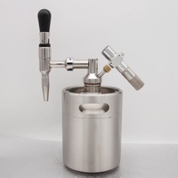 Système de kit de fût à bière maison, machine à café froid nitro maison, 64 oz / 2 L en acier inoxydable, kit de distributeur de mini fût