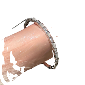Bracelet ajustable en argent ouvert, texture <span class=keywords><strong>serpent</strong></span>, zircon, luxe léger - Product Image 5