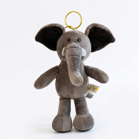 Porte-clés en peluche éléphant mignon, prêt à être expédié, pendentif animal de la jungle en peluche, breloque de sac, accessoire Kawaii CE EN71 CPC
