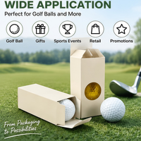 Boîte de rangement pour clubs de golf avec fenêtre ronde, en carton couleur crème, personnalisable, pour équipement de golf