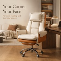 Chaise de bureau AOR en cuir simple, pour la maison, la chambre, le bureau, le café internet, design ergonomique, base pivotante, inclinaison réglable, vente en gros d'usine