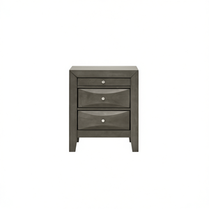 Comodino Grigio con 3 Cassetti, Mobile Moderno in Legno per Camera da Letto - Product Image 1