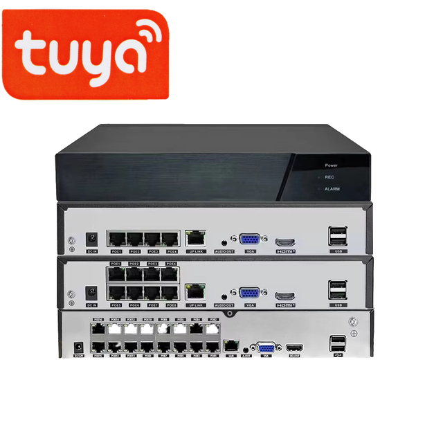 Tuya 4CH 8CH 16CH POE NVR 4K IP CCTV Security Surveillance Camera System with AI Face Detection Motion Detection VGA Output