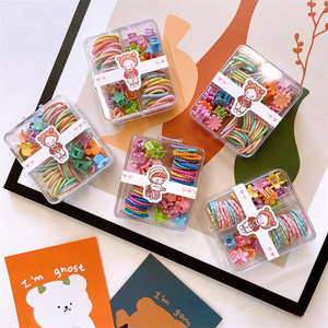 YUCAT gros mignon enfants coréen pinces pinces à cheveux accessoires bébé cheveux cravate griffe ensemble avec boîte pour filles enfants - Product Image 4