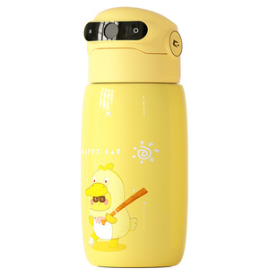 USB Có Thể Sạc Lại Trẻ Em Màu Hồng Vàng <span class=keywords><strong>Robot</strong></span> Thép Chai Nước BPA Miễn Phí Trẻ Em Kim Loại Uống Bottlewith Nhắc Nhở Để Uống Nước - Product Image 6