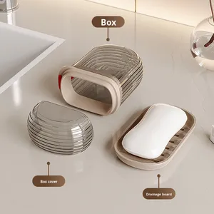 Portable <b>Mini</b> Travel Box <b>Soap</b> Storage With Sealed Drain and Lid Made of Light Plastic - Product Image 3