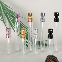 Flacon d'échantillon de parfum cylindrique de 10 ml, vaporisateur à pompe en verre français, échantillon de cosmétiques, distributeur de voyage