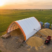 Structure de tente d'entrepôt en acier galvanisé certifiée pour la construction de hangars ronds, abris, conteneurs de stockage et structures à armature circulaire, pour applications minières et arènes