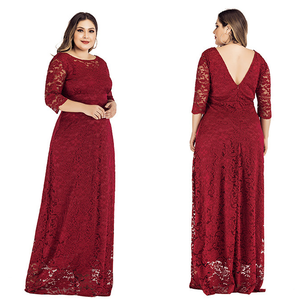 बड़े आकार की महिलाओं ने स्कूप नेकलाइन 3/4 लाल नीले रंग के फर्श की लंबाई 6xl सस्ते शाम के कपड़े - Product Image 5