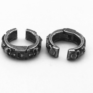 Pendientes con diseño de esqueleto y clip de yunnique, joyería de moda unisex con forma geométrica de acero inoxidable - Product Image 3