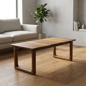 Table d'extérieur en bois massif avec plateau à lattes, mobilier de patio moderne pour jardin, cour arrière, hôtel - Product Image 2