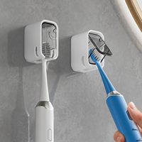 Support mural pour brosse à dents électrique, étanche à l'eau et à la poussière, sans perçage, auto-adhésif, écologique, pour rangement de salle de bain