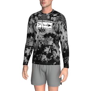 Chemises de pêche bleues pour hommes en polyester UPF 50, design professionnel - Product Image 5