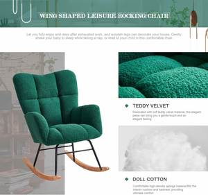 Pépinière de luxe nordique verte Teddy Glider <span class=keywords><strong>Fauteuil</strong></span> <span class=keywords><strong>à</strong></span> <span class=keywords><strong>bascule</strong></span> <span class=keywords><strong>à</strong></span> dossier haut Chaises <span class=keywords><strong>à</strong></span> <span class=keywords><strong>bascule</strong></span> pour salon chambre <span class=keywords><strong>à</strong></span> coucher - Product Image 2