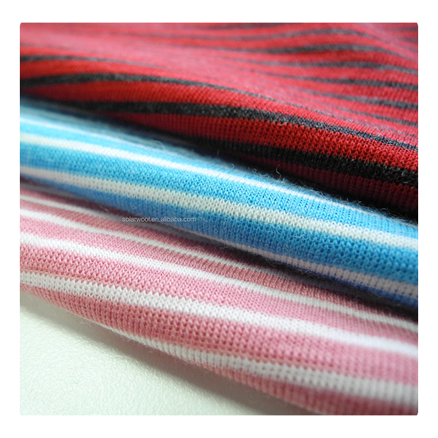 Solarwool Custom High Quality Merino Wool Knitted Stripe Fabric