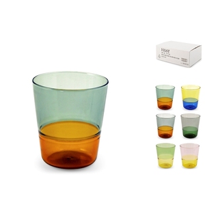 Set Assortito di 6 Bicchieri in Vetro Borosilicato Bicolore da 29 Cl - Product Image 1
