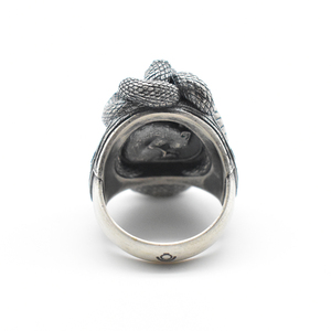 Bague Serpent Vintage MaiYi <span class=keywords><strong>Argent</strong></span> 925 Bague Crâne <span class=keywords><strong>de</strong></span> Serpent Bague Signet pour Hommes - Product Image 3