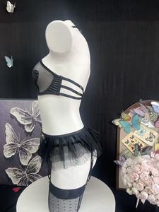 Ensemble de lingerie sexy en maille transparente avec soutien-gorge halter et bas, ensemble de lingerie pour femmes, fournisseur OEM ODM B2B - Product Image 6