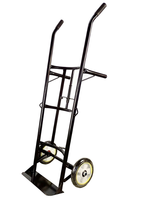 Chariot de manutention hydraulique manuel pour fûts d'huile, capacité de 350 kg, acier haute résistance pour fûts en acier de 55 gallons / fûts en plastique de 250 L