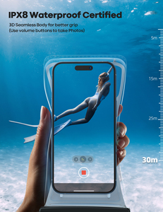 Étui étanche flottant Lamicall PRAB03 pour téléphone, sac étanche IPX8 30M, pochette sous-marine transparente, compatible Face <span class=keywords><strong>ID</strong></span>, pour la natation et le surf - Product Image 2