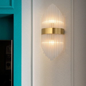 Bedroom Bedside Wall <b>Light</b> Modern Crystal Staircase Lamps Gold Hotel Corridor Custom LED <b>Sconce</b> Lighting - Product Image 4