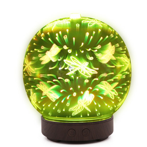Difusor de Aroma 3D con Diseño de Madera, 100 ml, Humidificador con Luz LED, Ambientador, Luz Nocturna con Patrón de Libélula, para Uso Doméstico - Product Image 1