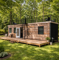 Maison modulaire préfabriquée en conteneur maritime de 40 pieds, maison en conteneur à 2 étages avec 2 ou 3 chambres, maison miniature à énergie solaire prête à vivre