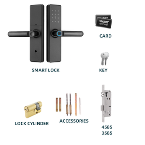 Serrure de porte intelligente d'empreintes digitales Sinon Tuya pour hôtels serrure intelligente en alliage de Zinc pour porte en aluminium stockage de données de carte mémoire réseau IP - Product Image 4