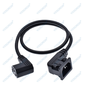 Удлинительный шнур IEC320 C14-C13, C14 защелкивающийся левый и C13 правый короткий, длина 60 см, 18AWG - Product Image 3