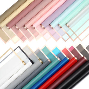 1 Bolsa de 20 Piezas de Papel de Envolver para Flores con Borde Dorado, Película de Gel, Resistente al Agua, Ecológico, para Floristería, Suministros para Ramos Florales - Product Image 3