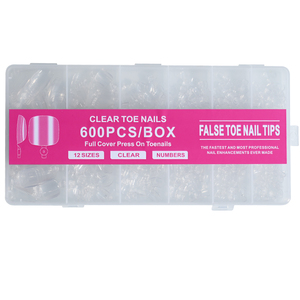 600 <span class=keywords><strong>Uñas</strong></span> Postizas Transparentes para los <span class=keywords><strong>Pies</strong></span>, 12 Tamaños, <span class=keywords><strong>Uñas</strong></span> Acrílicas <span class=keywords><strong>de</strong></span> Cobertura Completa para Salón - Product Image 4