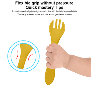 Juego de Cubiertos de Silicona con Punta Suave para Bebés, Libres de BPA, para la Primera Etapa de Alimentación, Cuchara, Tenedor y Cuchara-Tenedor para Niños Pequeños - Product Image 4