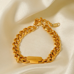 ERESI Drop Shipping Ensemble Collier et Bracelet Chaîne Cubaine Épaisse 8mm Style Hip Hop Miami, Plaqué Or 18K, Résistant au Ternissement - Product Image 2