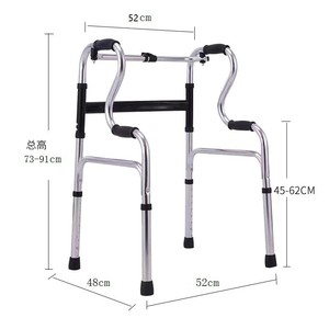 Double-Bend Walking Aid Aluminum Alloy Adjustable Four-Wheeled Mobility <b>Walker</b> For Elderly And <b>Disabled</b> Support - Product Image 2