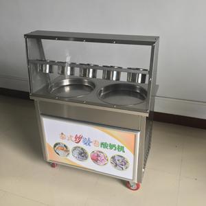 市販のダブルポット二重圧力ベルトカバー揚げヨーグルトとミルクフルーツマシンアイスクリームロールマシン - Product Image 5